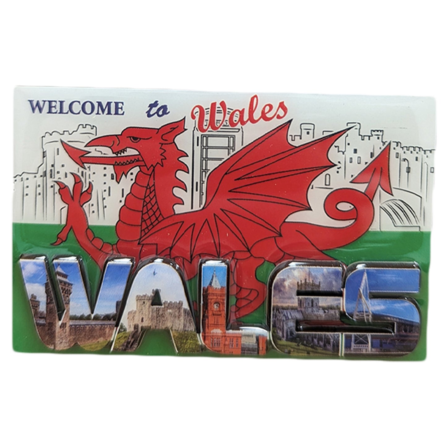 Welcome to Wales Flag 3D Epoxy Magnet (3DEM001)