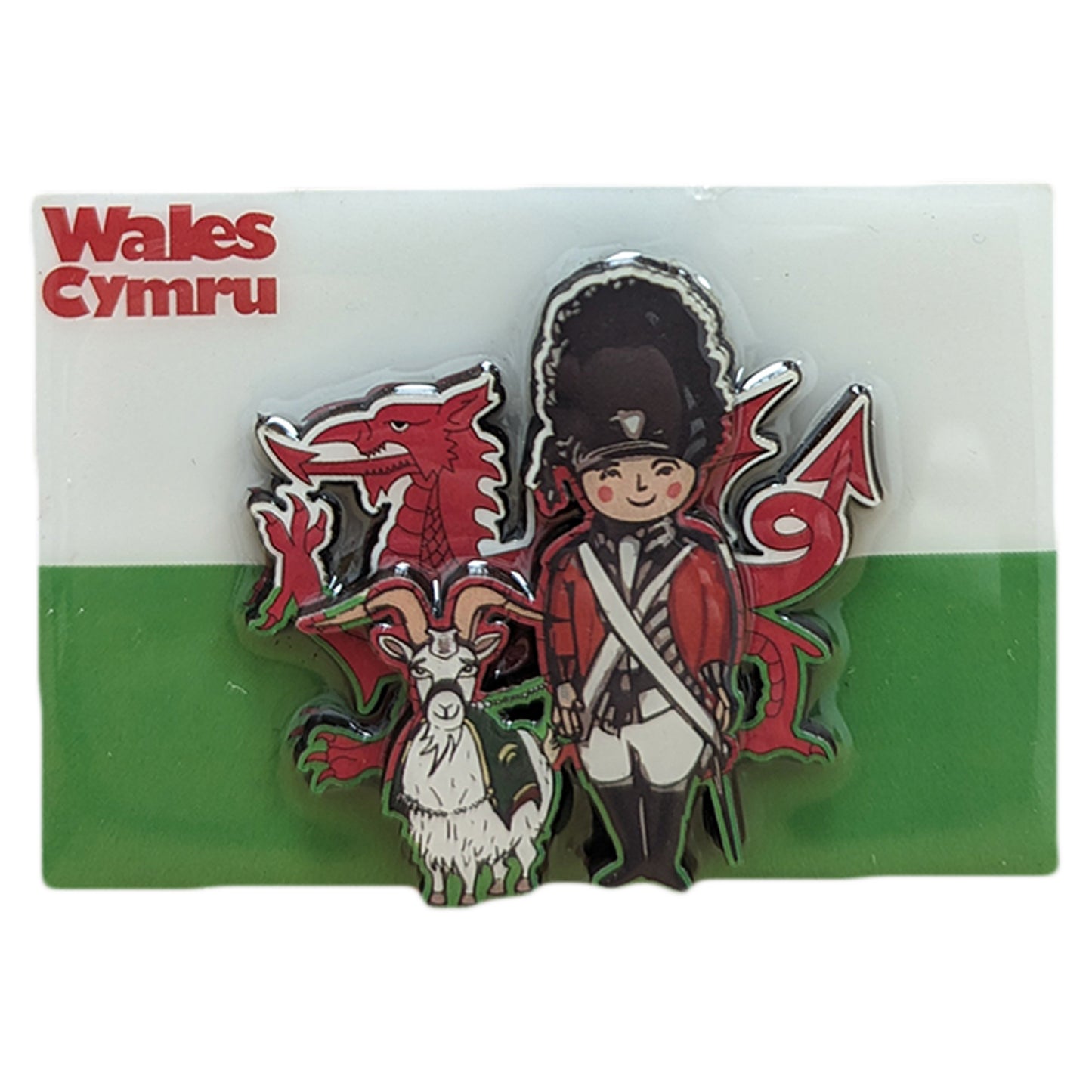 Welsh Flag & Royal Welsh Goat 3D Epoxy Magnet (3DEM007)