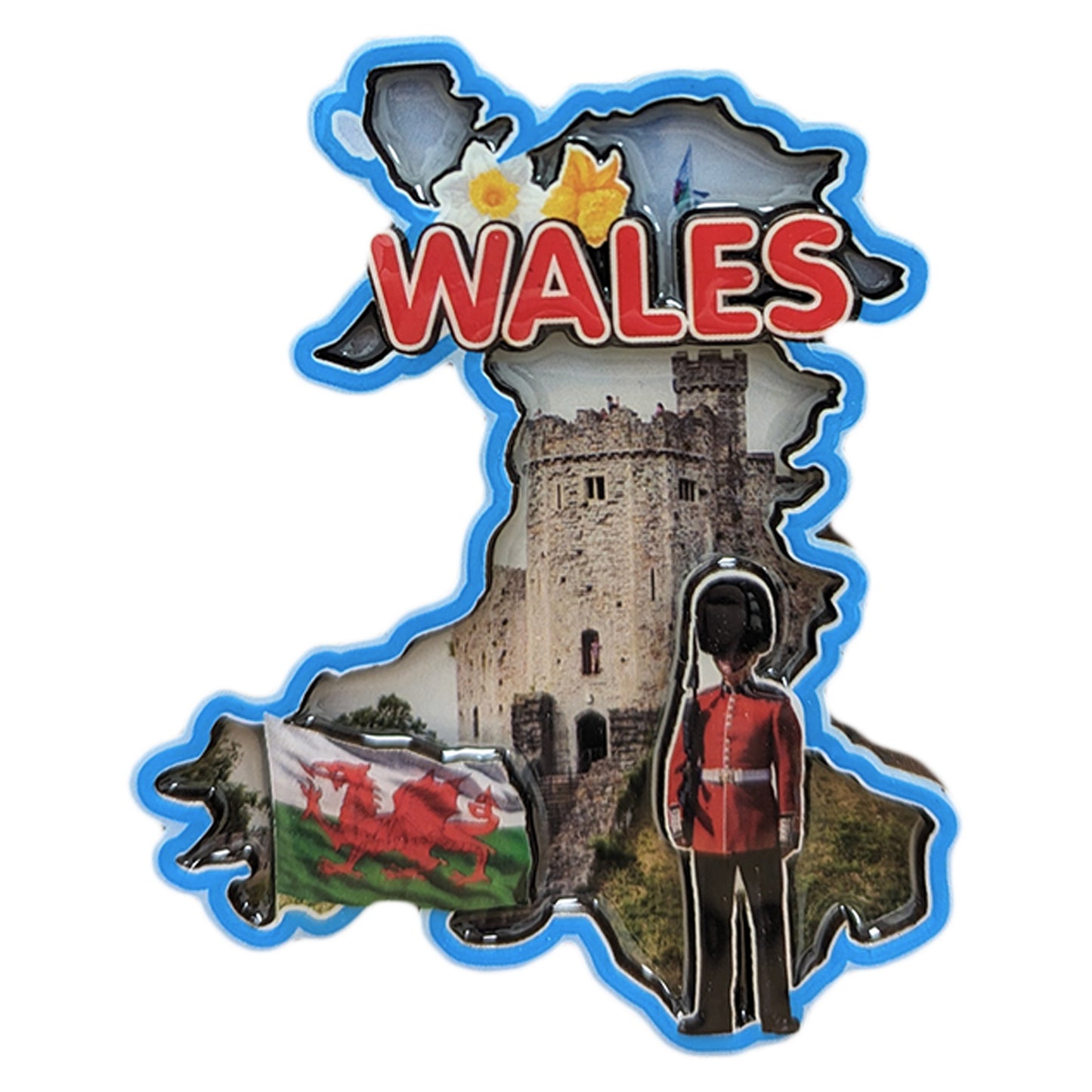 Wales Map 3D Epoxy Magnet (3DEM010)