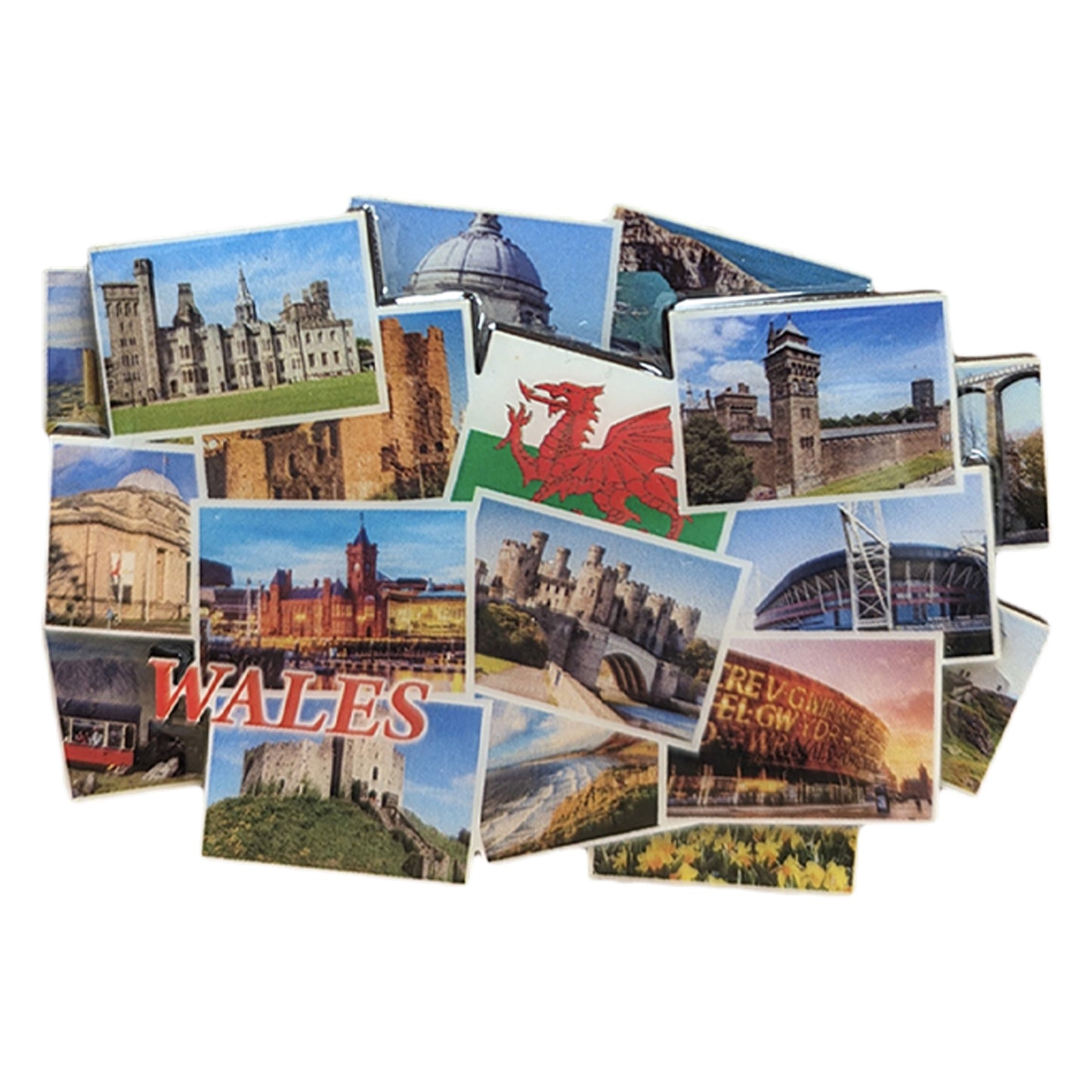 Wales Landmark Photo Collage 3D Epoxy Magnet (3DEM016)