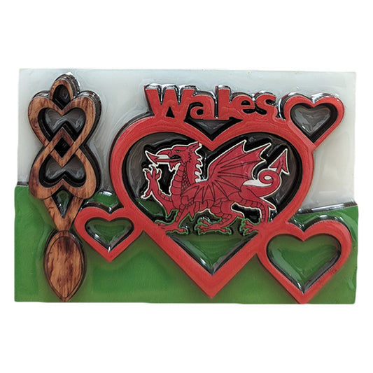 Wales Red Heart Love Spoon 3D Epoxy Magnet (3DEM017)