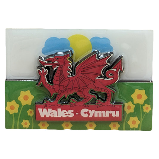 Wales Cymru Dragon Flag Painting 3D Epoxy Magnet (3DEM020)