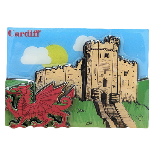 Cardiff Castle & Dragon 3D Epoxy Magnet (3DEM027)