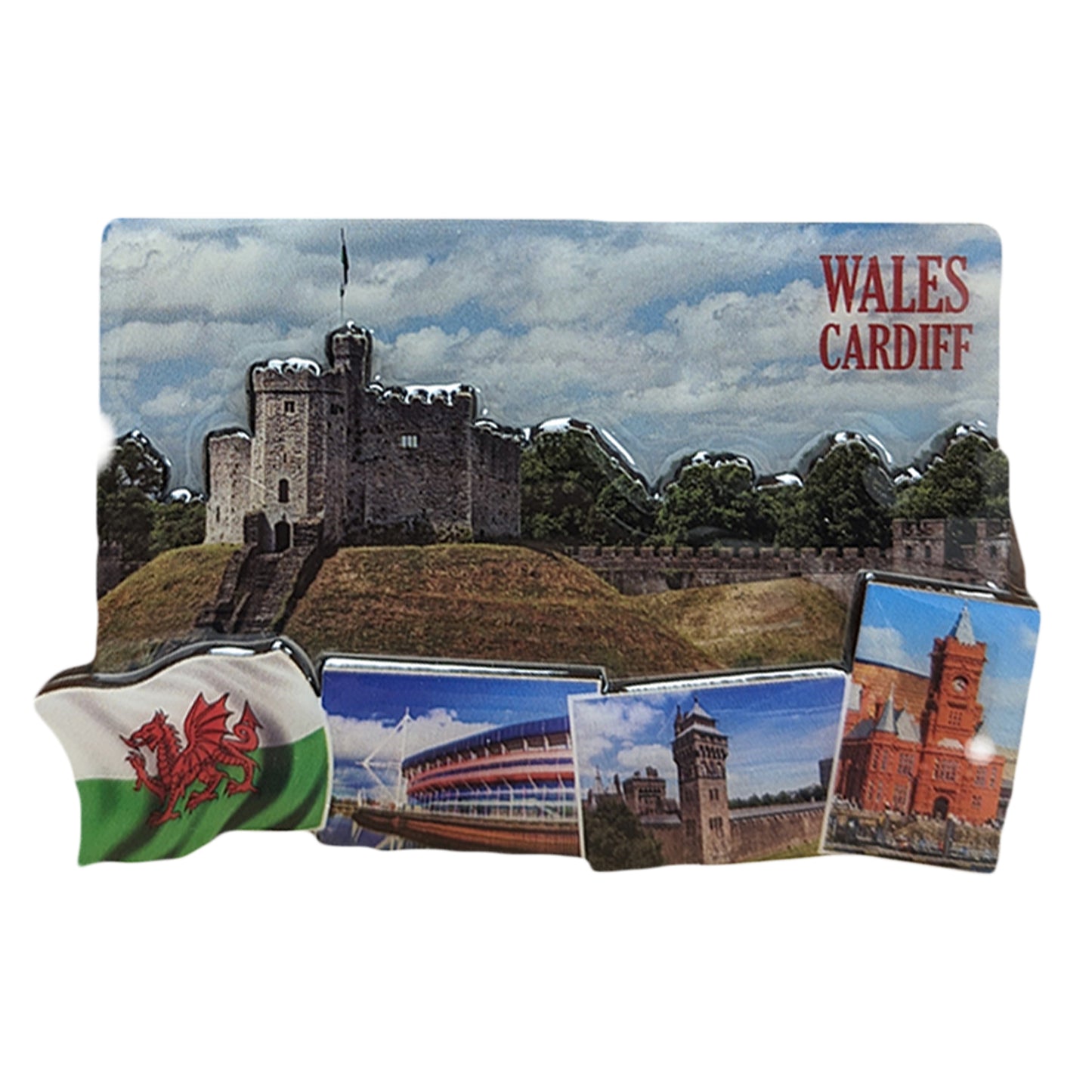 Wales Cardiff Landmarks Landscape 3D Epoxy Magnet (3DEM036)