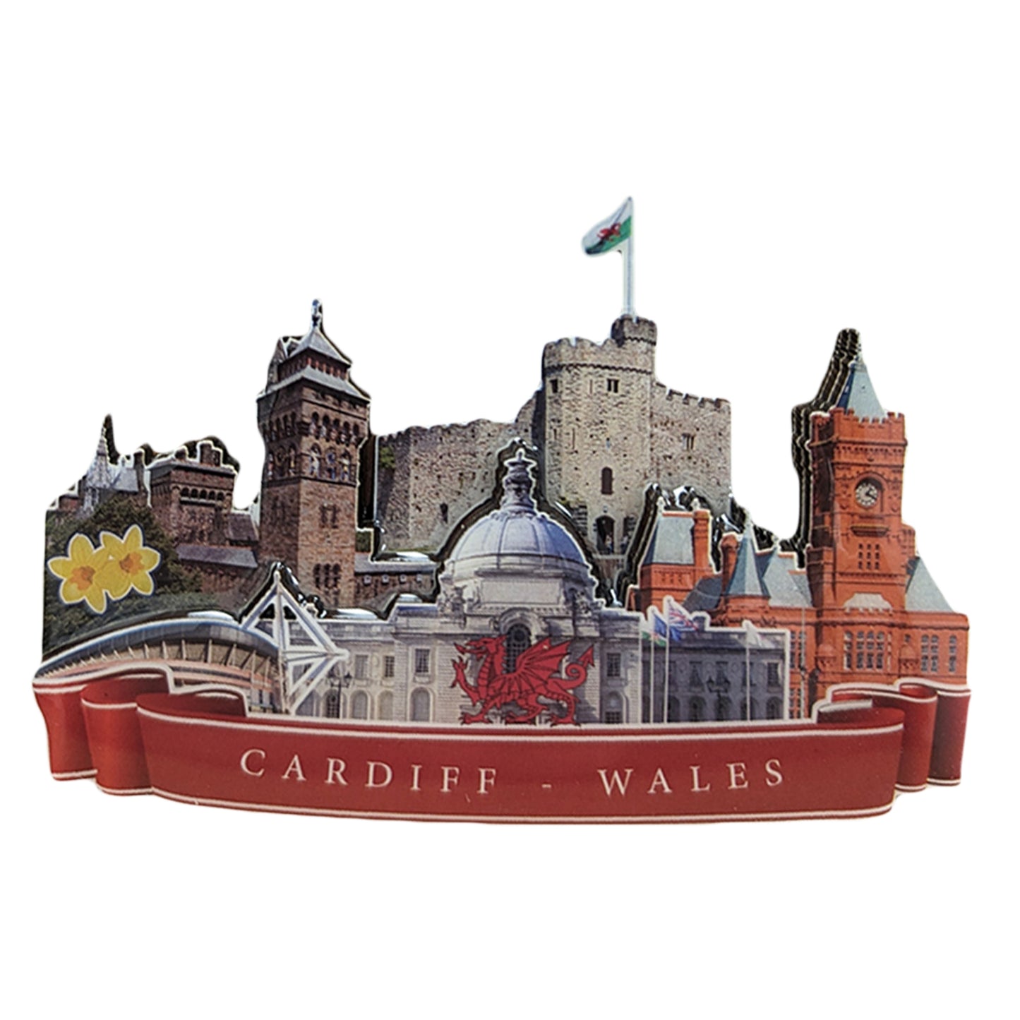 Cardiff Wales Building Landscape 3D Epoxy Magnet (3DEM037)