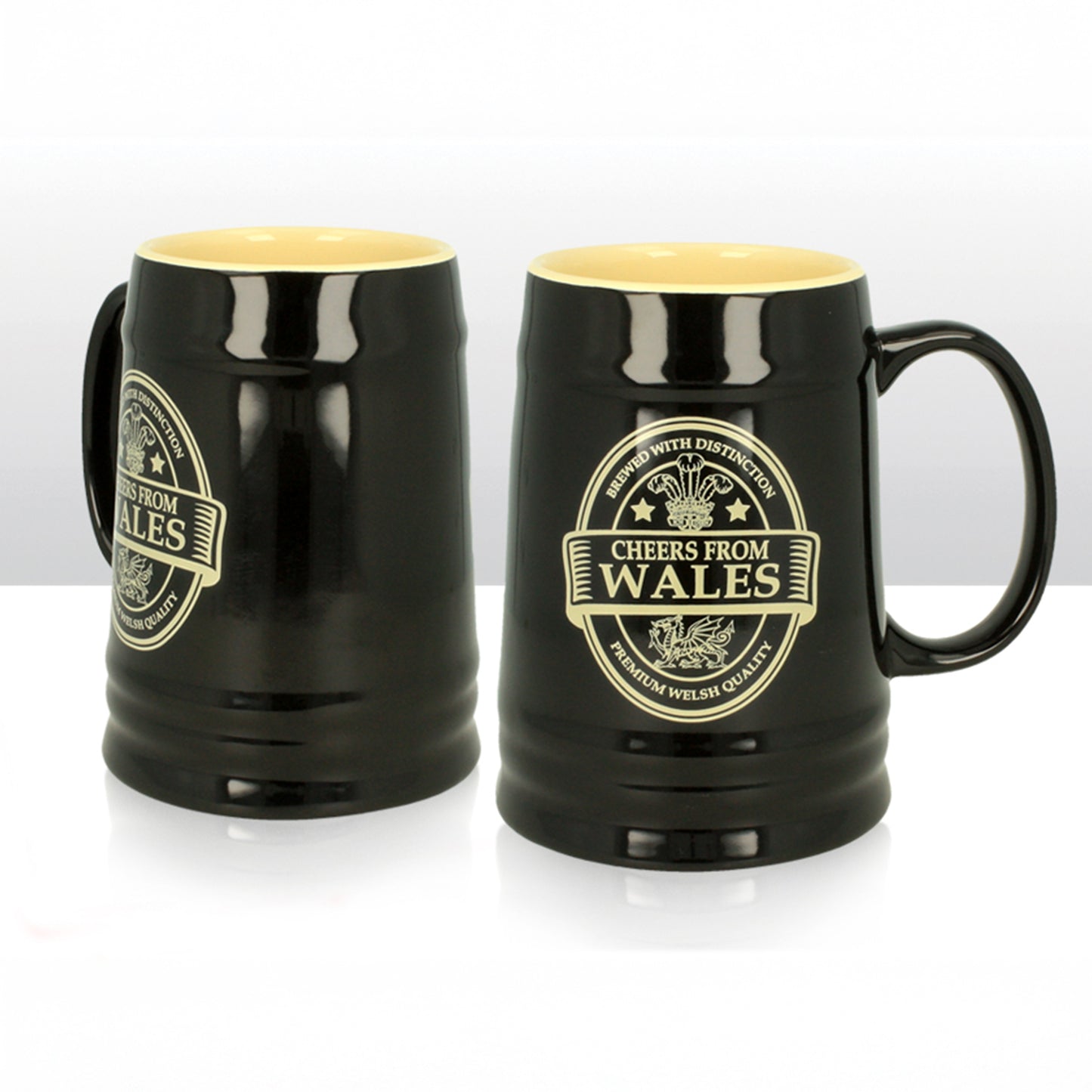 Cheers from Wales Black Ceramic Stein