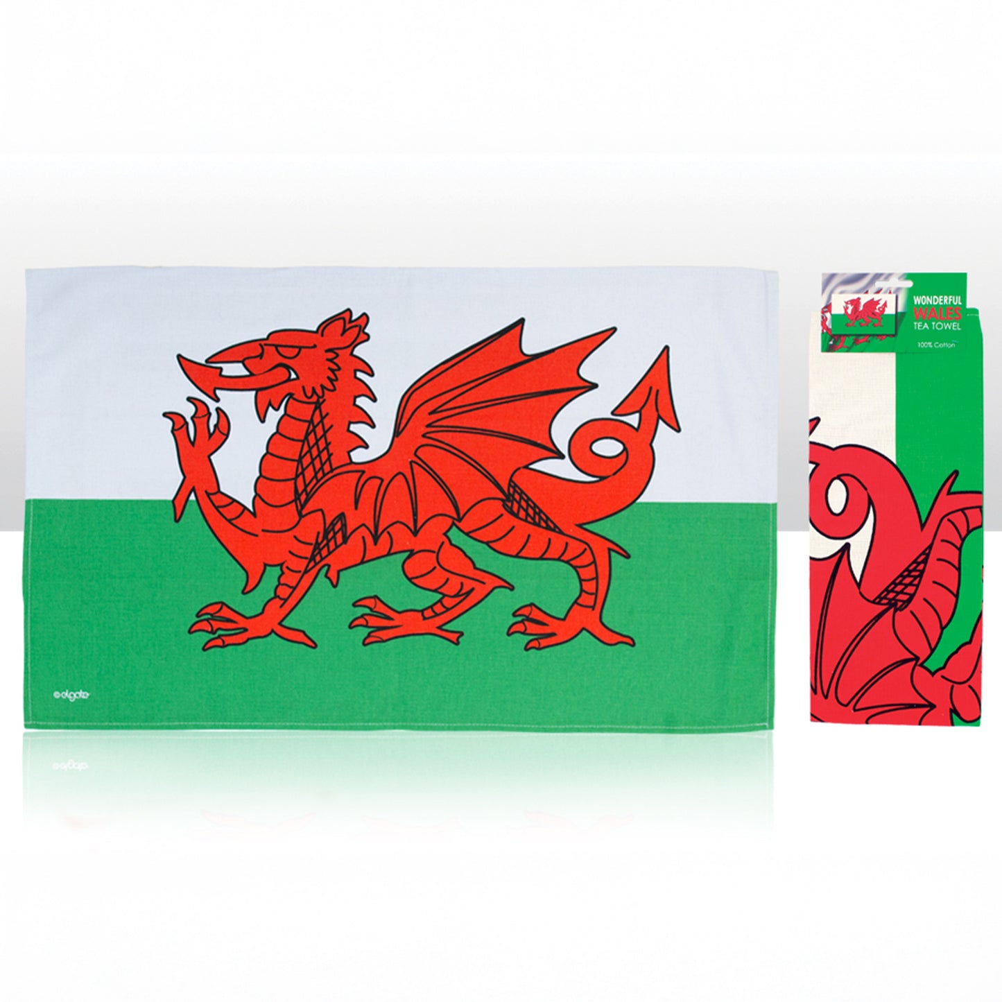 Wales Dragon Flag Tea Towel