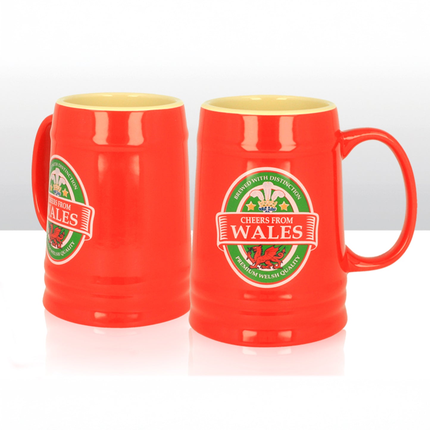 Cheers from Wales Red Ceramic Stein