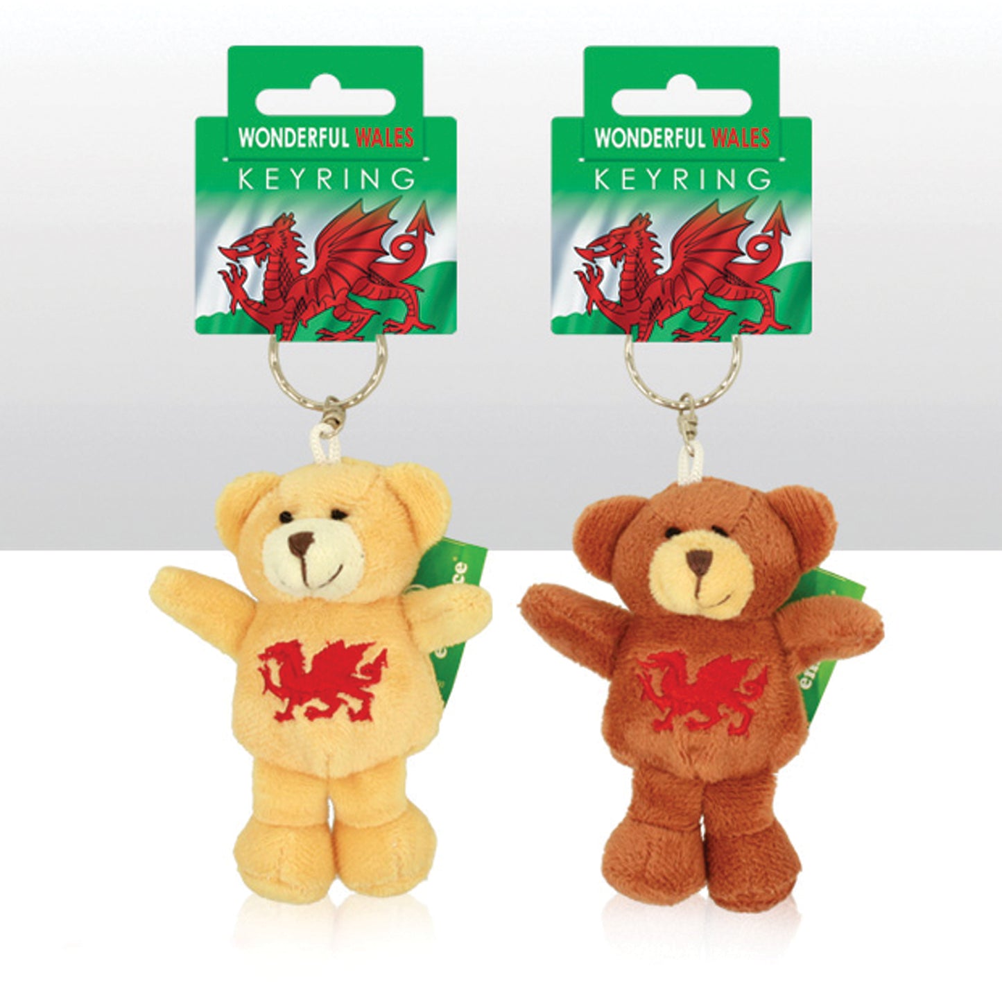 Wales Bear With Welsh Dragon Soft Toy Keyring