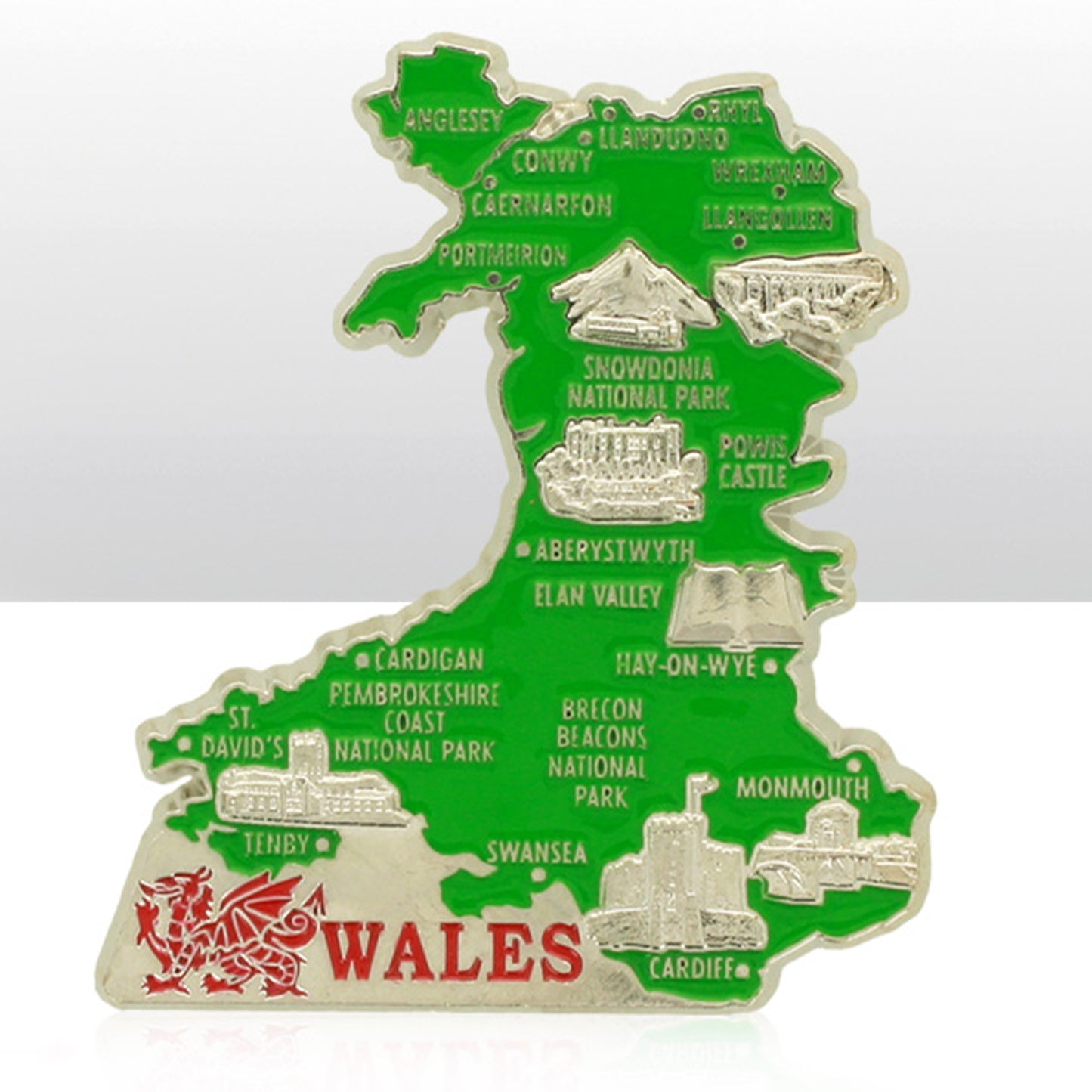 Wales Map Metal Magnet