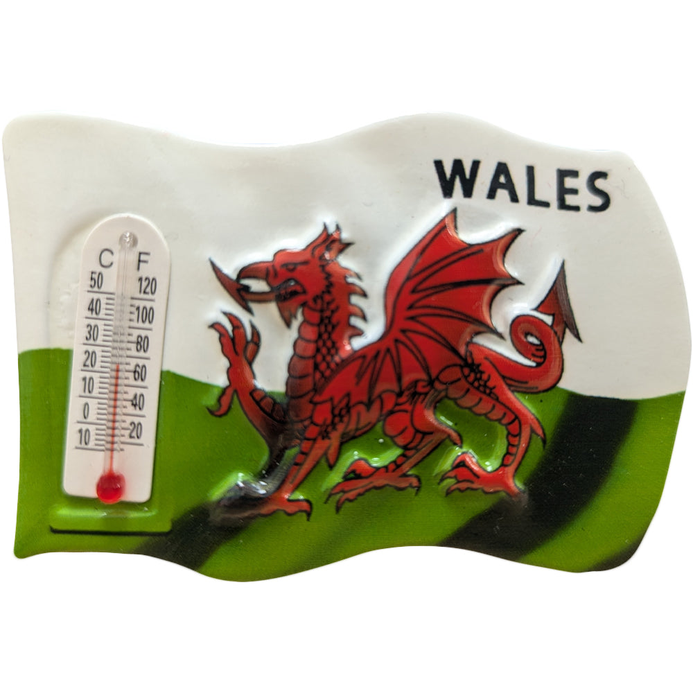 Welsh Flag Thermometer Wales Resin Magnet (RSN28)