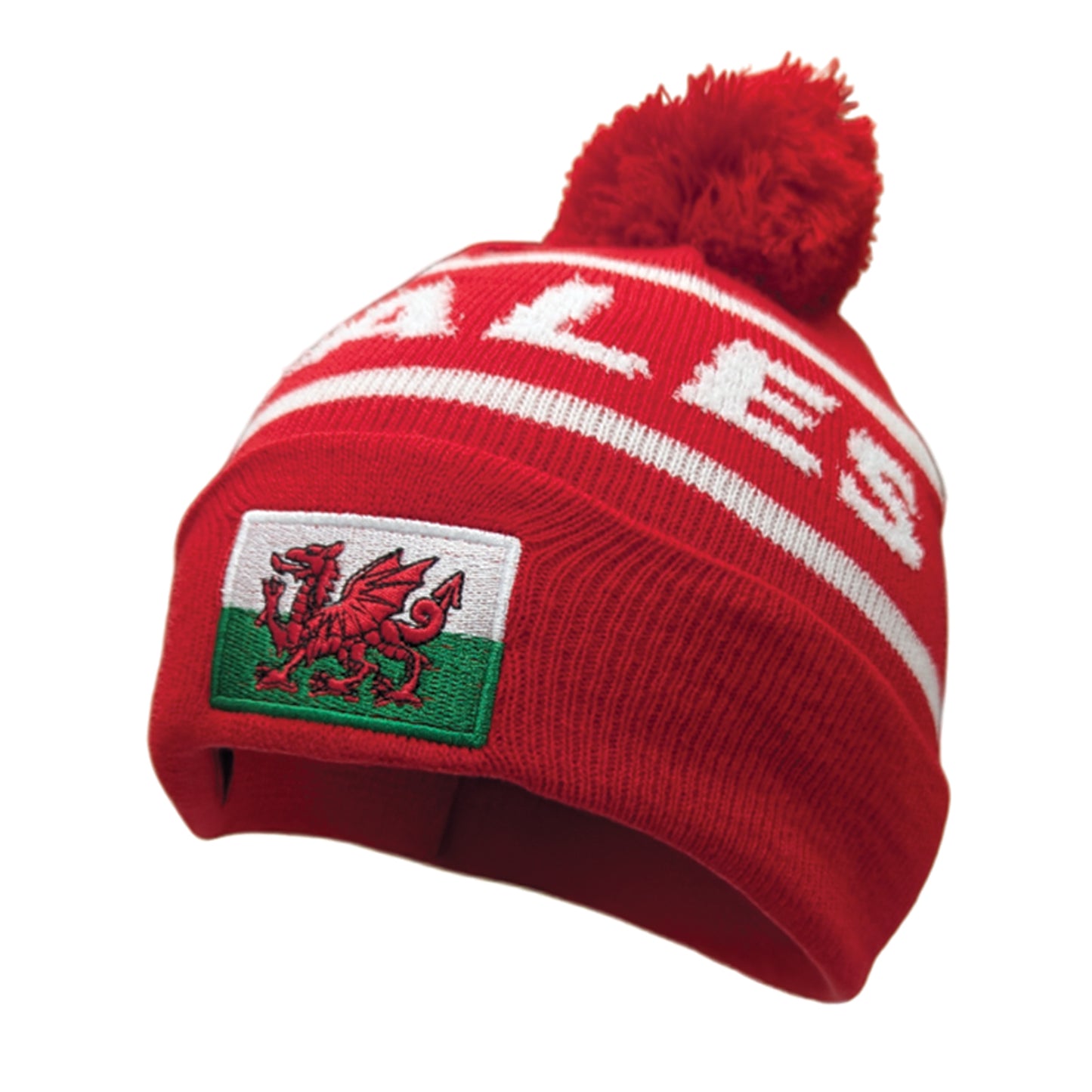 New 2025 Wales Cymru Red Bobble Hat