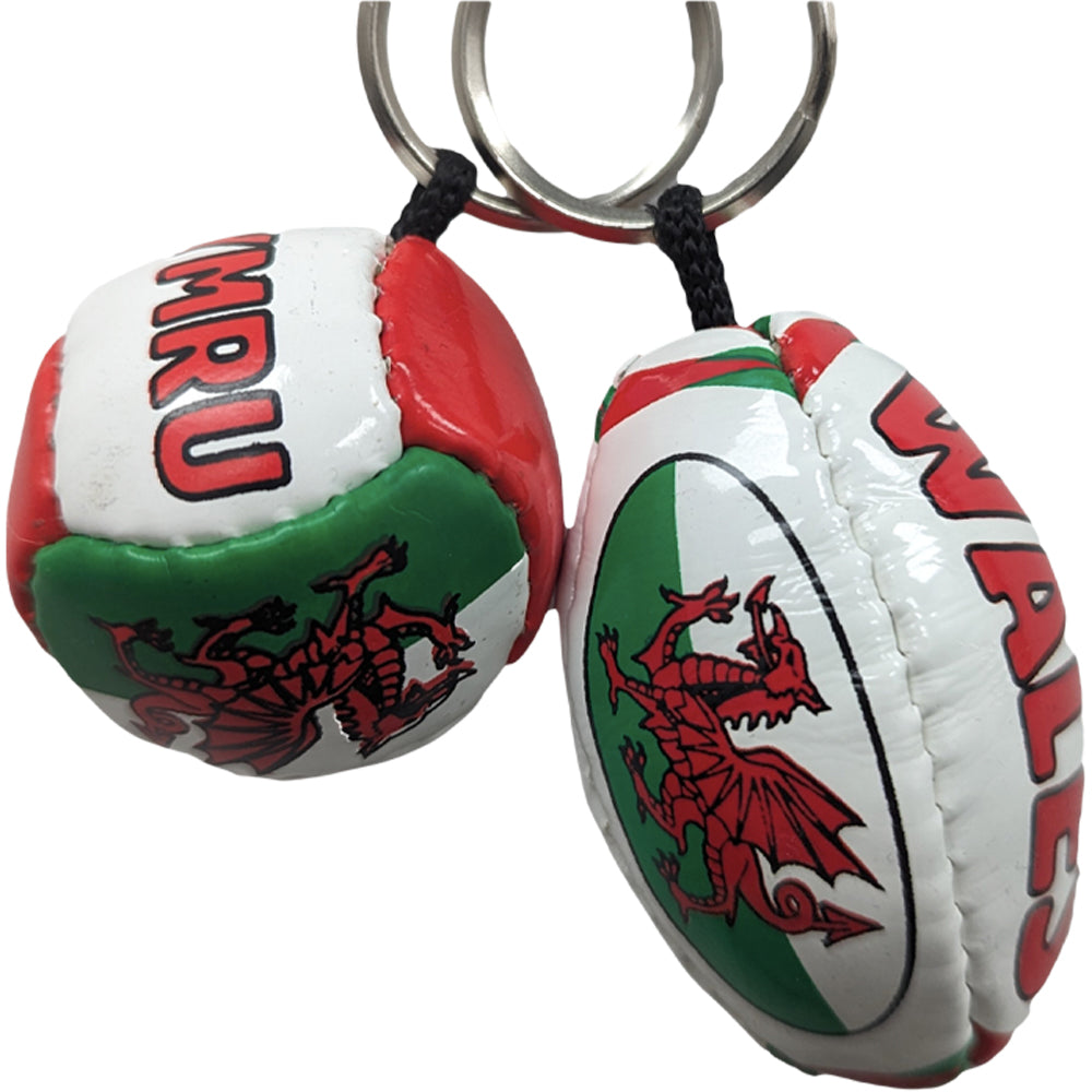 Rugby Ball & Football Keyring