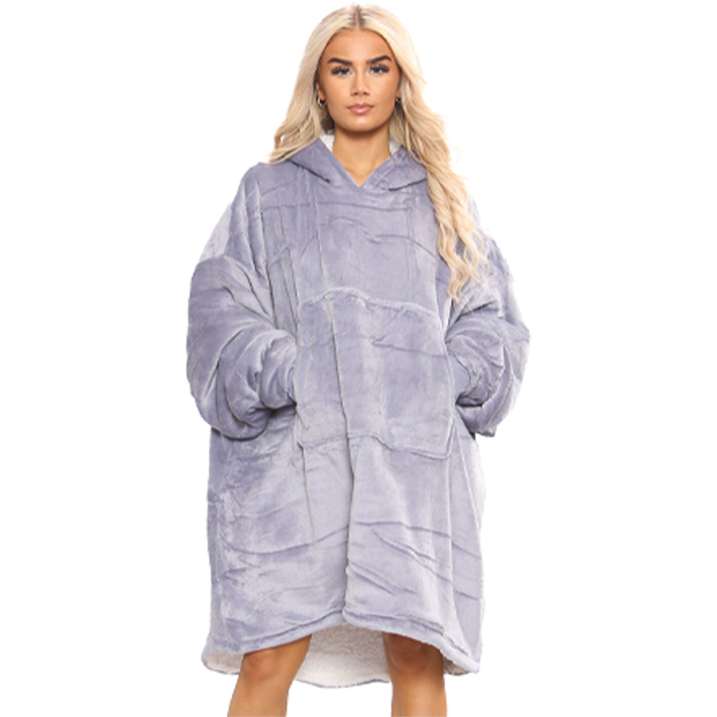 Oversized Sherpa Fleece Hoodies - Plain