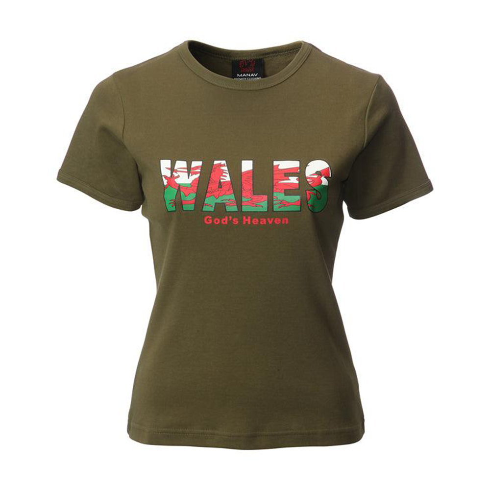 Ladies 3D Wales Print Skinni T-Shirt