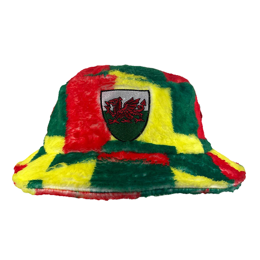Wales Gold Patchwork Fleece Bucket Hat