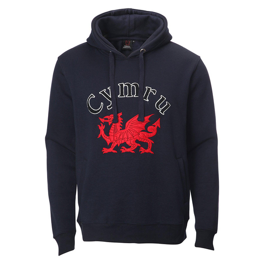 Navy Towelling Cymru Hoodie