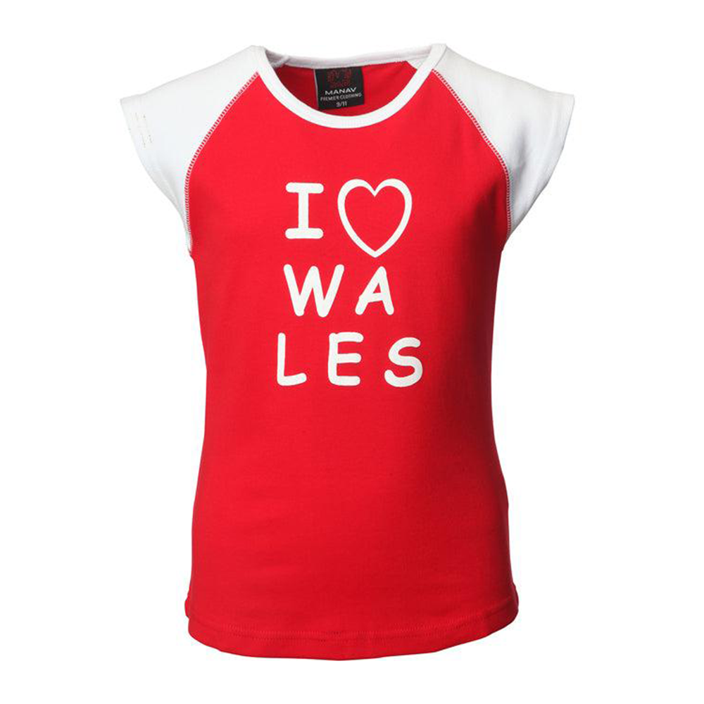 Girls 'I love Wales' T-Shirt