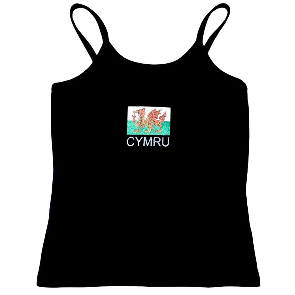 Ladies Glitter Flag Camisole T-Shirt