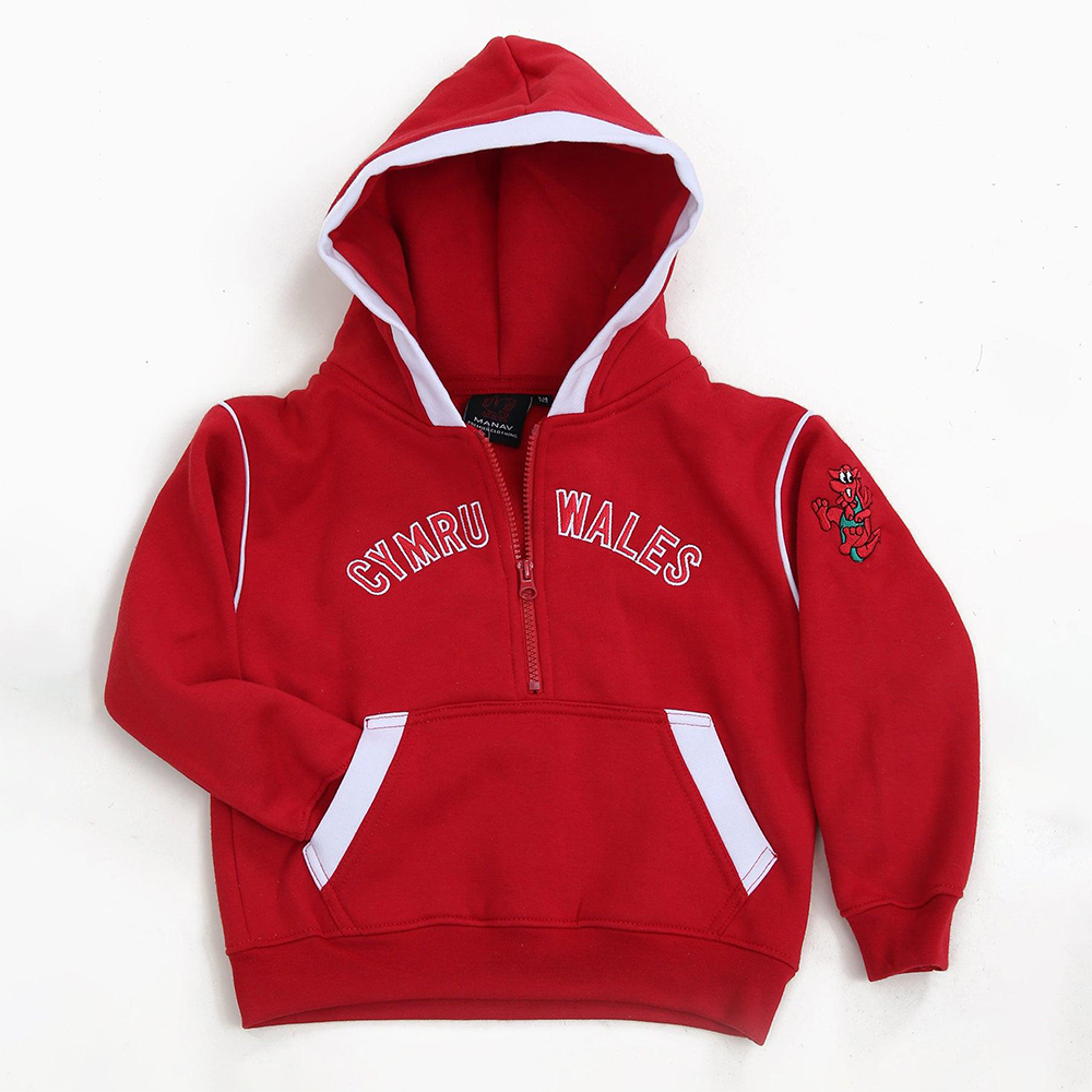 Kids Cymru Wales 1/4 Zip Hoodie