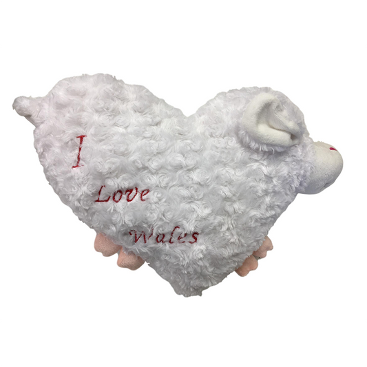 Sheep I Love Wales Heart Cushion