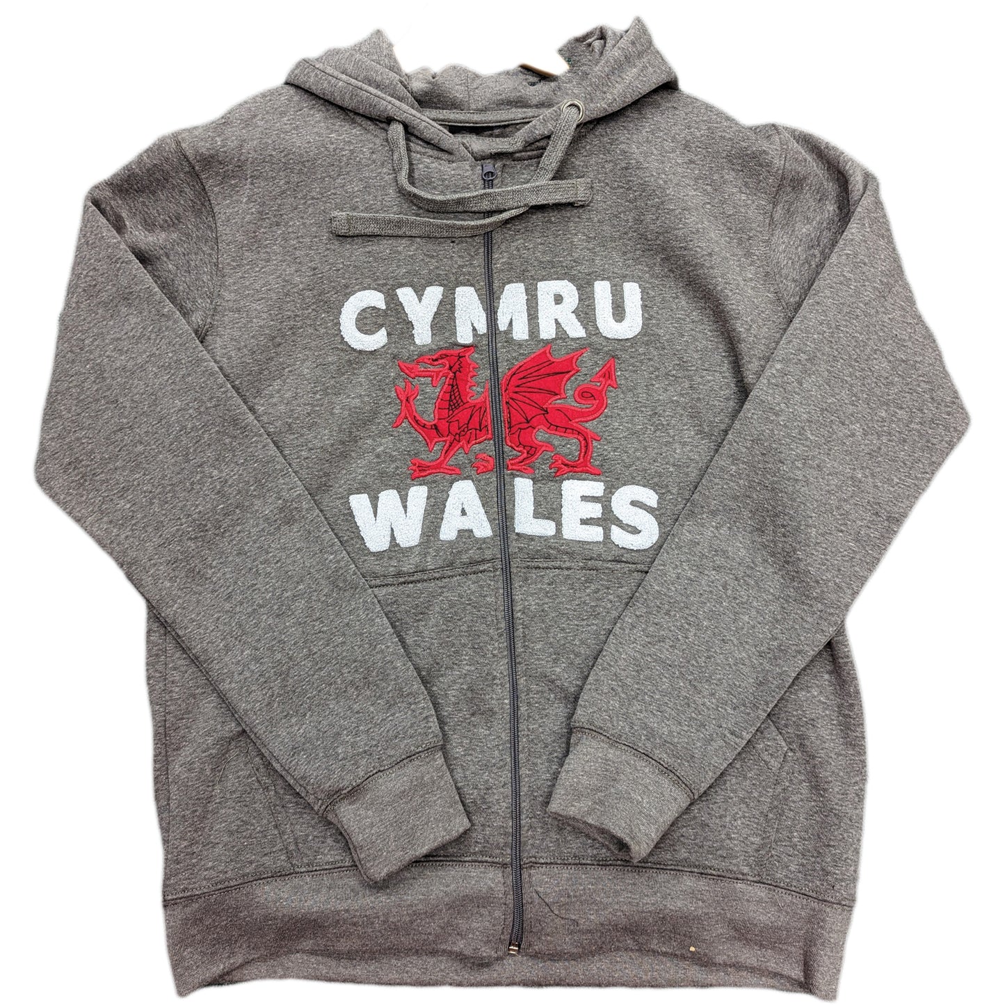 Cymru Wales Towelling Full Zip Marl Hoodie